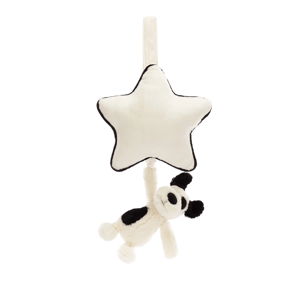 Bashful Black & Cream Puppy Musical Pull