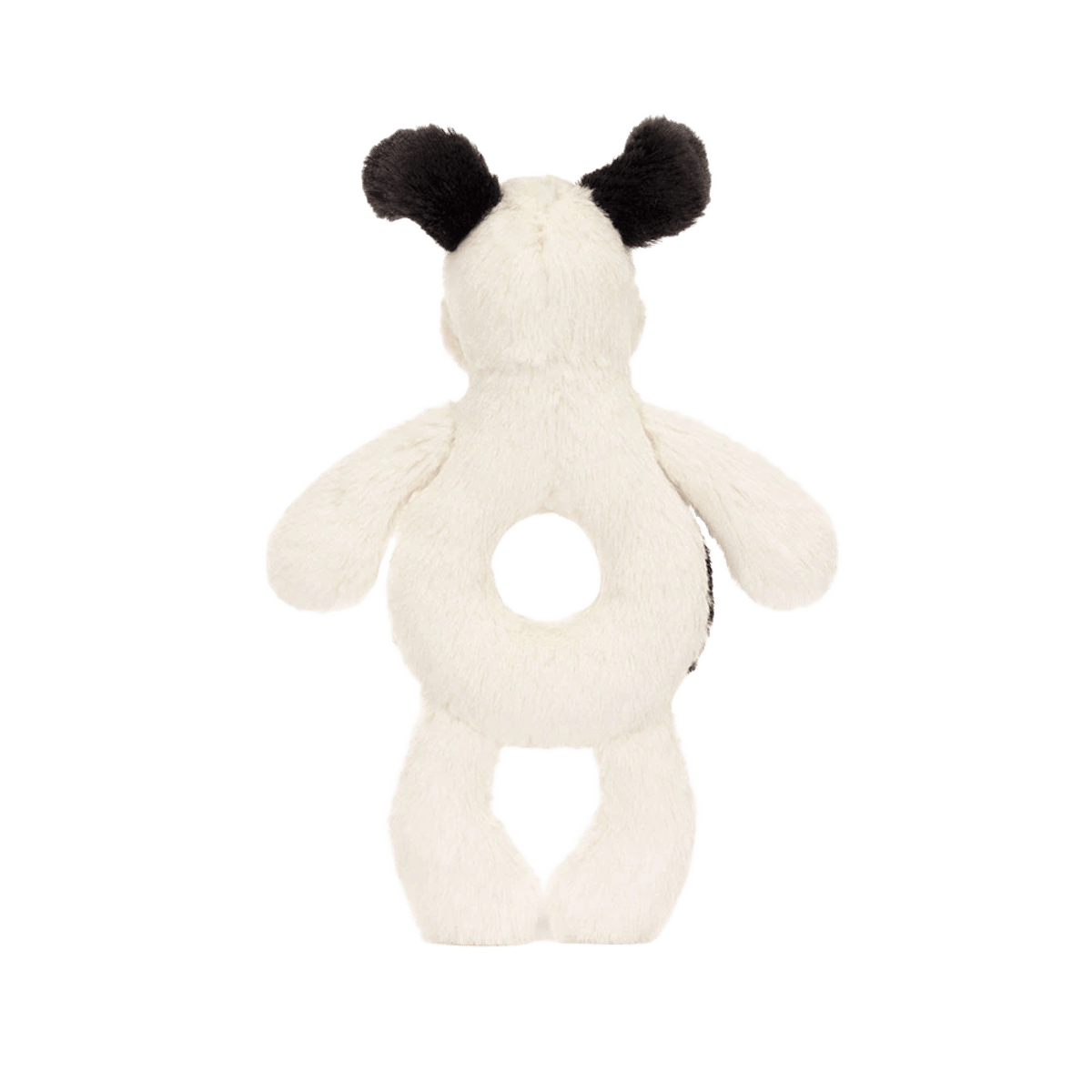 Bashful Black & Cream Puppy Ring Rattle