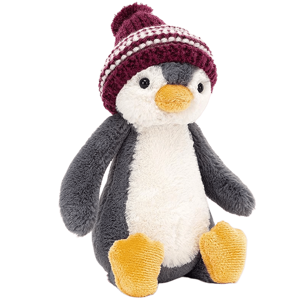 Bashful Burgundy Bobble Hat Penguin