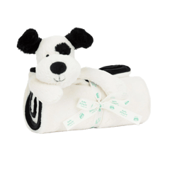 Bashful Black & Cream Puppy Blankie