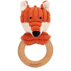 Cordy Roy Baby Fox Wooden Teething Ring & Rattle