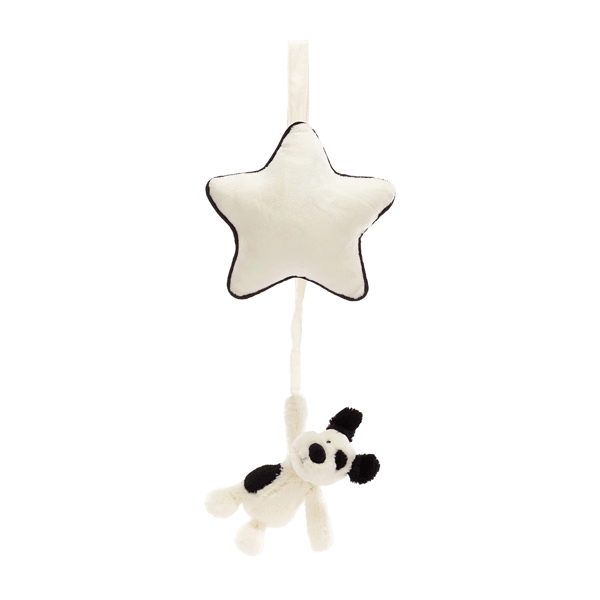 Bashful Black & Cream Puppy Musical Pull