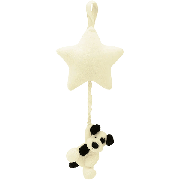 Bashful Black & Cream Puppy Star Musical Pull
