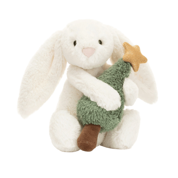 Bashful Bunny with Christmas Tree