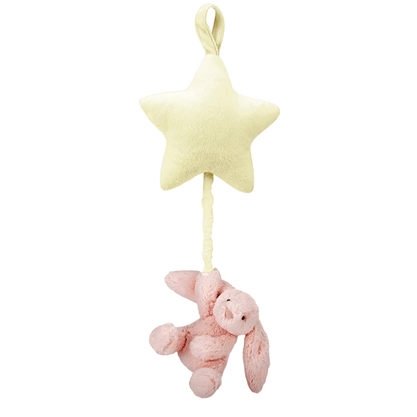 Bashful Pink Bunny Star Musical Pull
