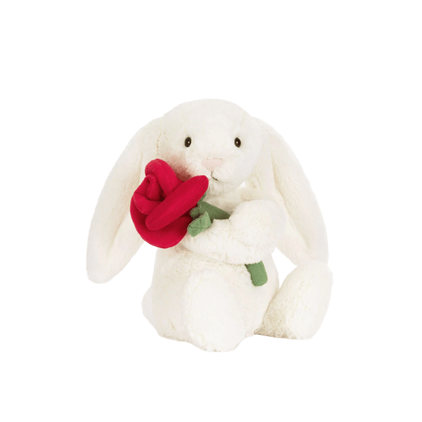 Cream Bunny with Rose