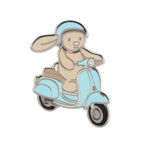 Silver Biker Pin Badge