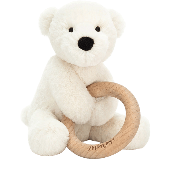 Shooshu Wooden Ring Toy Perry Polar Bear
